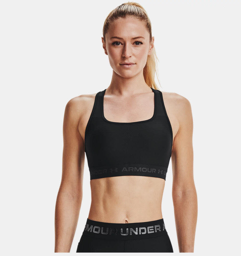 UA Crossback Mid Bra-BLK