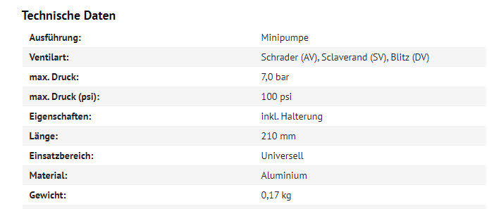 Minipumpe Air Support