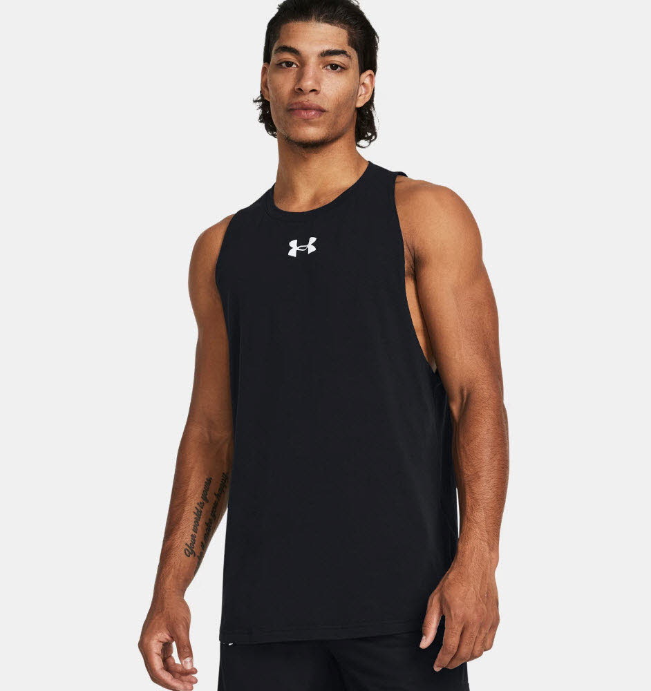 UA BASELINE COTTON TANK-BLK
