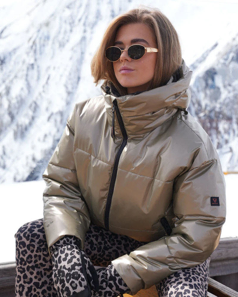 Fiaskia-Metallic Women Snow Jacket