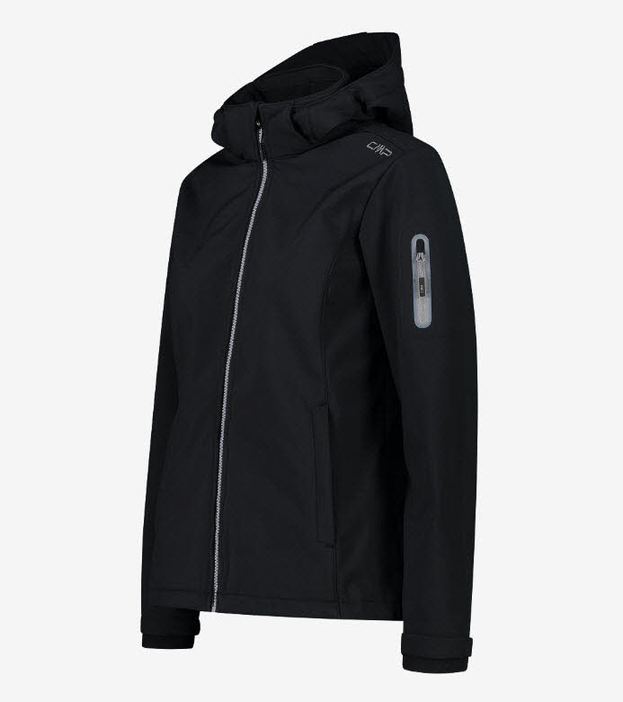 NOS WOMAN JACKET ZIP HOOD,NERO