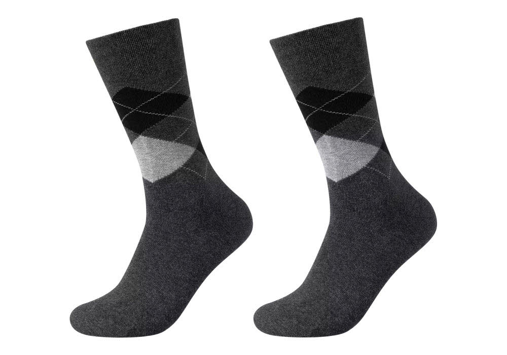 NOS Men Fashion Socks Argyle 2p