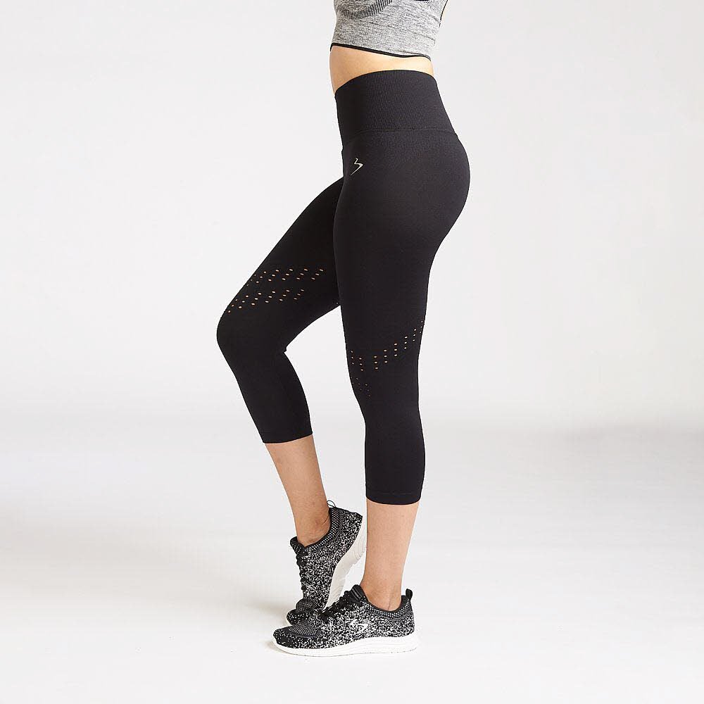 REVEAL SEAMLESS CROP TIGHT, Wo,blac